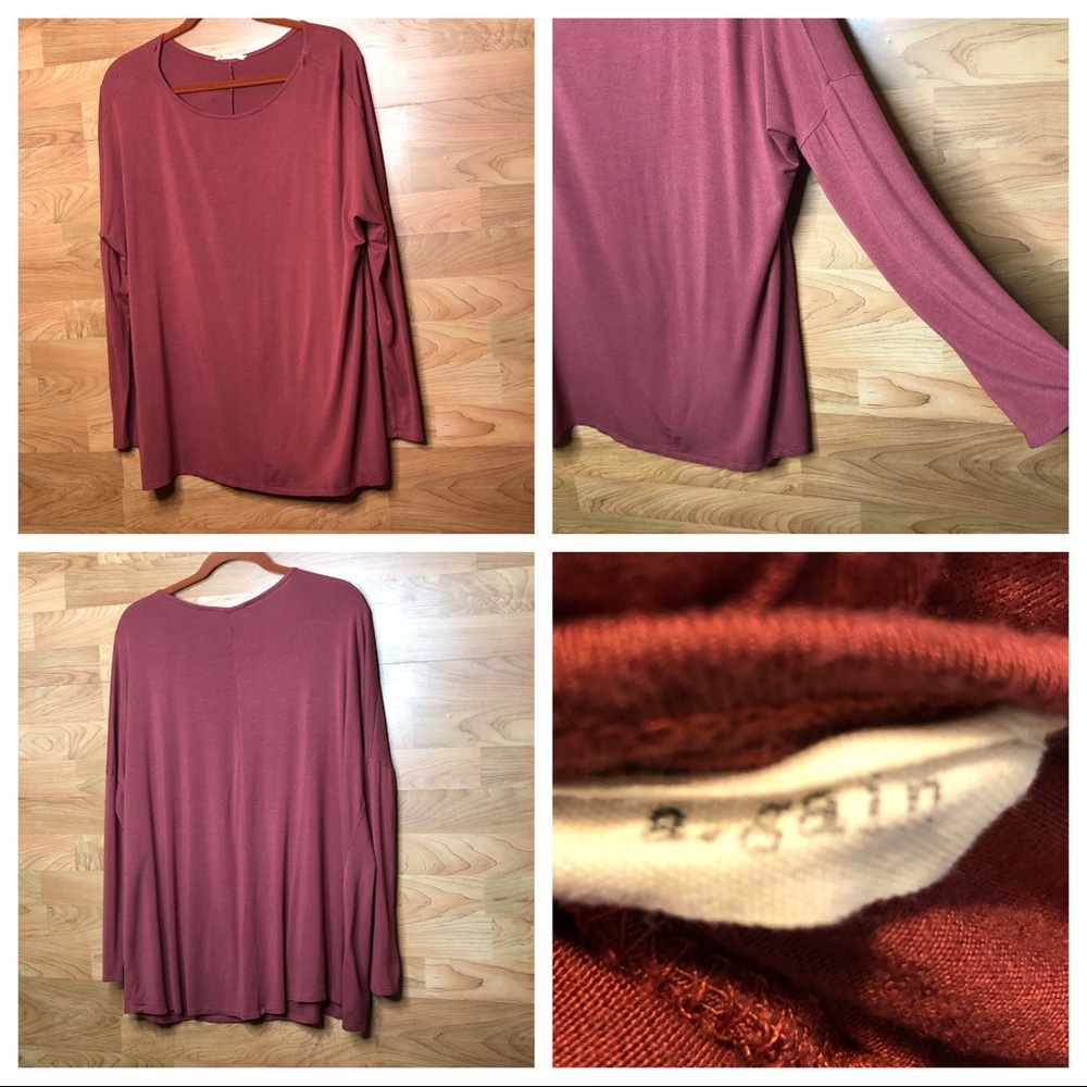 a.gain Long Sleeve Piko Top
